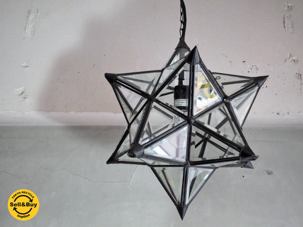マーブル デュ モンド Meubles Du Monde アイアン×ガラス ペンダントライト 星形 　中古品 買い取りしました。学芸大学店 出張買取もお任せ下さい。
