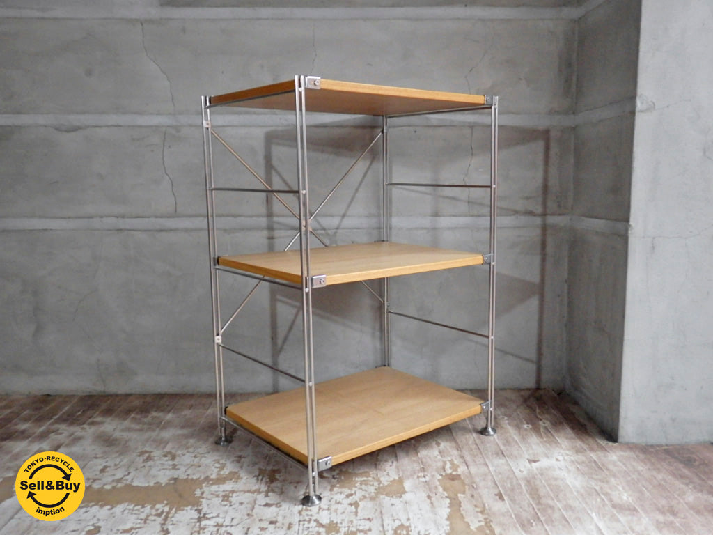 無印良品 MUJI ステンレス タモ材 ユニットシェルフ・棚セット 2段　中古品 買い取りしました。学芸大学店 出張買取もお任せ下さい。