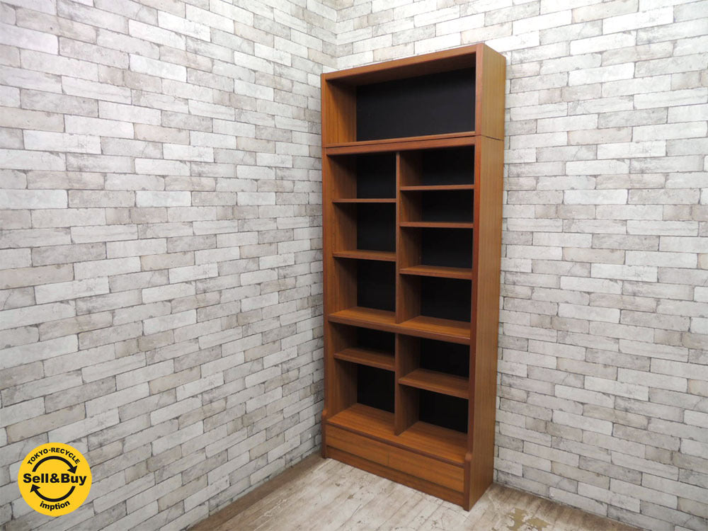ビンテージ チーク材 ブックケース 本棚 書棚 飾り棚 上置き付 ジャパンレトロ 北欧スタイル   買い取りしました。経堂店 出張買取もお任せ下さい。