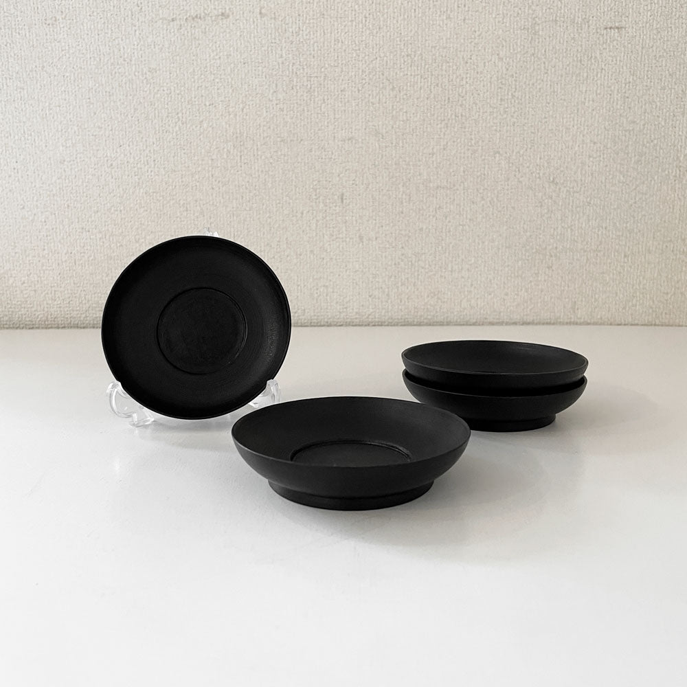 【経堂店】赤木明登 Akito Akagi 茶托 小 黒 4枚セット Φ9.5cm 箱付 漆器 輪島塗 現代作家 買取させていただきました。