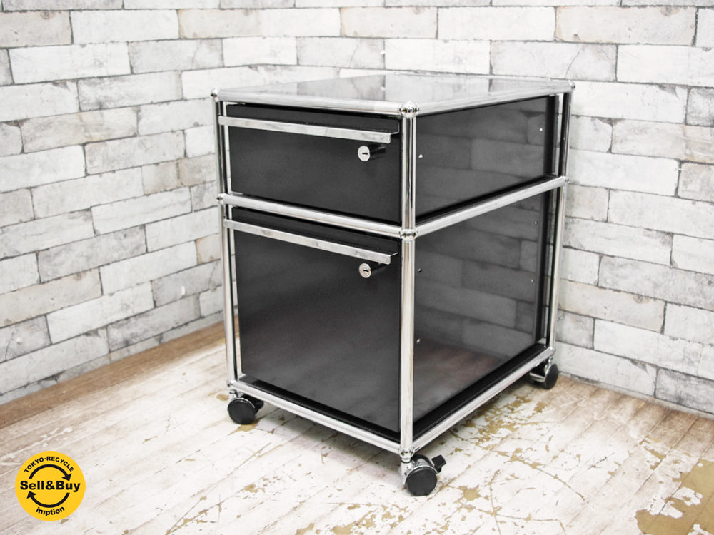ハラーシステム USM Haller ロールボーイ デスクキャビネット ブラック キャスター付  中古品 買い取りしました。