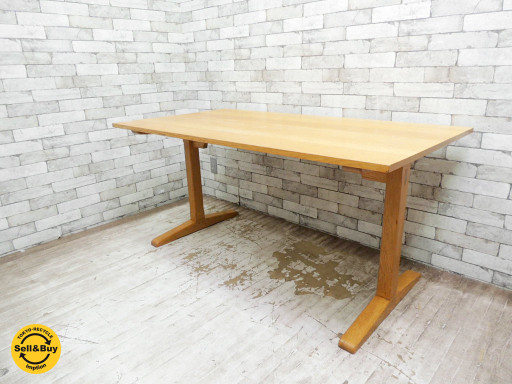 シンプルデザイン ダイニングテーブル オーク材 ナチュラルスタイル     中古品 買い取りしました。