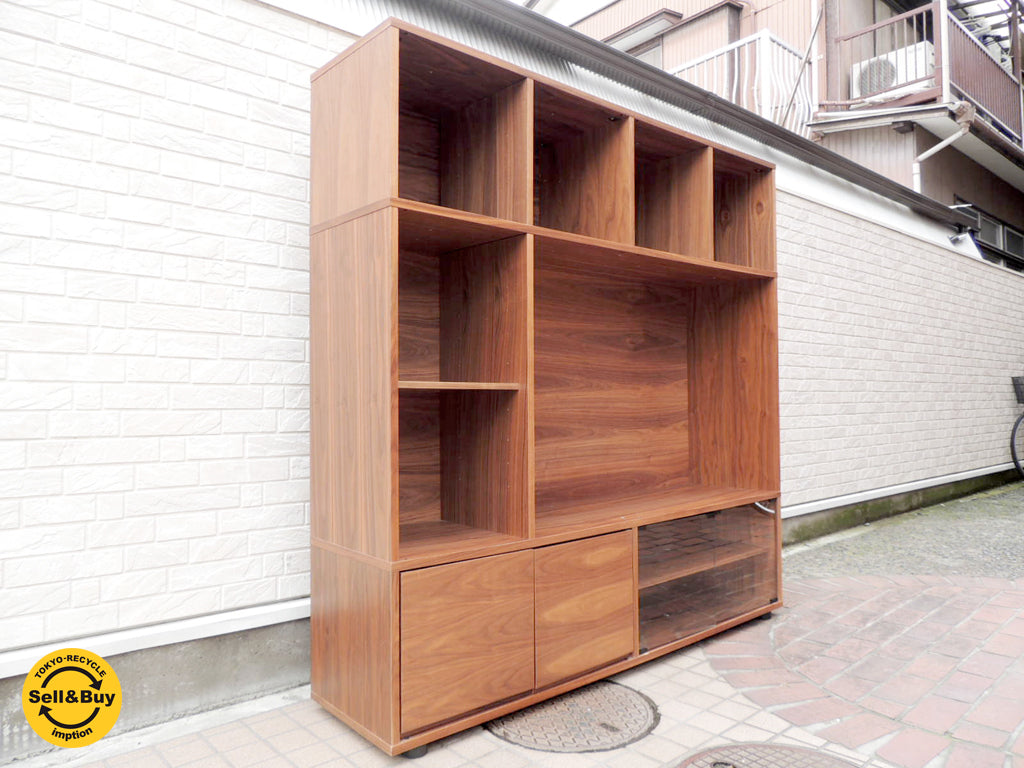 無印良品 MUJI スタッキングキャビネット Cセット ウォールナット材 TVボード 定価約9万円 シンプルモダン    中古品 買い取りしました。