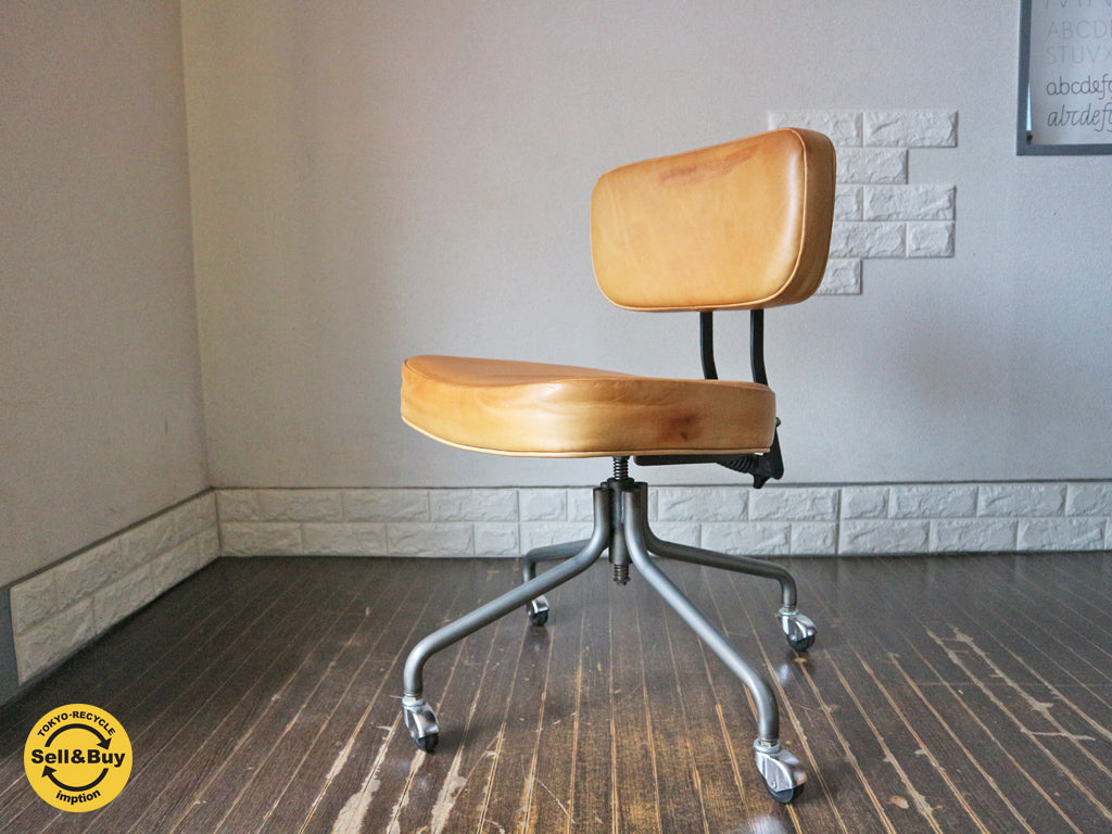 トラックファニチャー TRUCK FURNITURE デスクワークチェア DESKWORK CHAIR 本革 スチールフレーム スタッズ インダストリアル  買い取りしました。