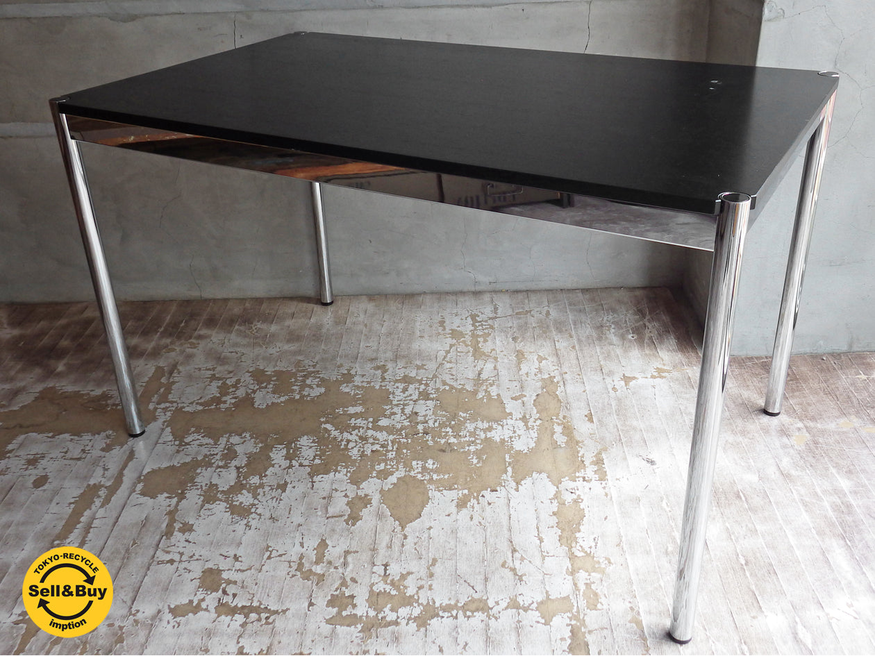 ハラーシステム USM Haller ハラーテーブル ワーキングテーブル カンファレンステーブル ダイニングテーブル 幅125cm アジャスター 高さ調整機能付き ブラック ♪　中古品 買い取りしました。