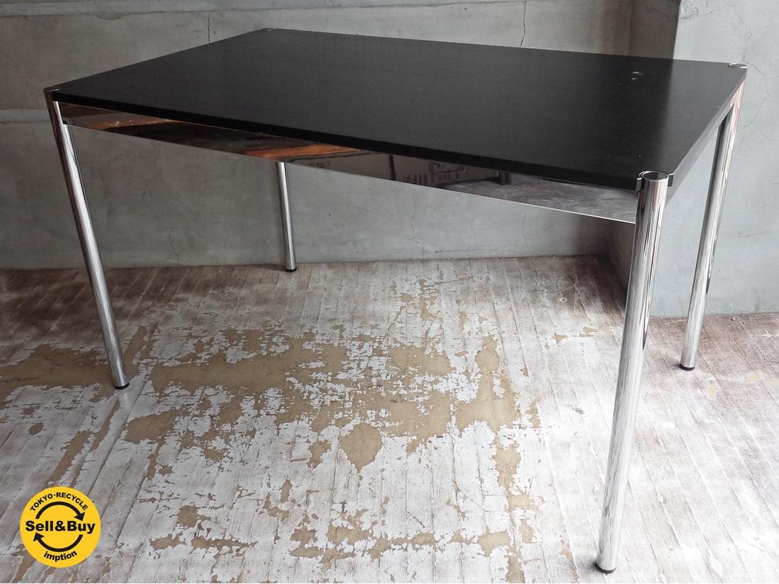ハラーシステム USM Haller ハラーテーブル ワーキングテーブル カンファレンステーブル ダイニングテーブル 幅125cm アジャスター 高さ調整機能付き ブラック ♪　中古品 買い取りしました。