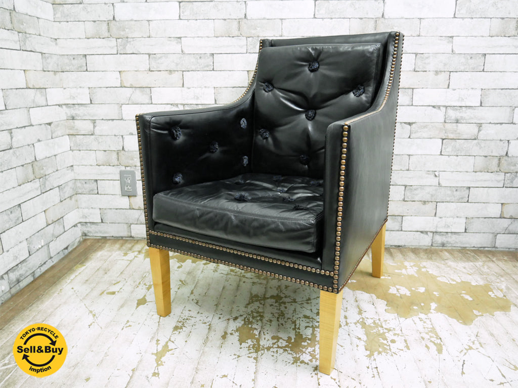 リンリー LINLEY ネルソンチェア Nelson ラウンジチェア スタッズ 鋲打ち イギリス 中古品 買い取りしました。