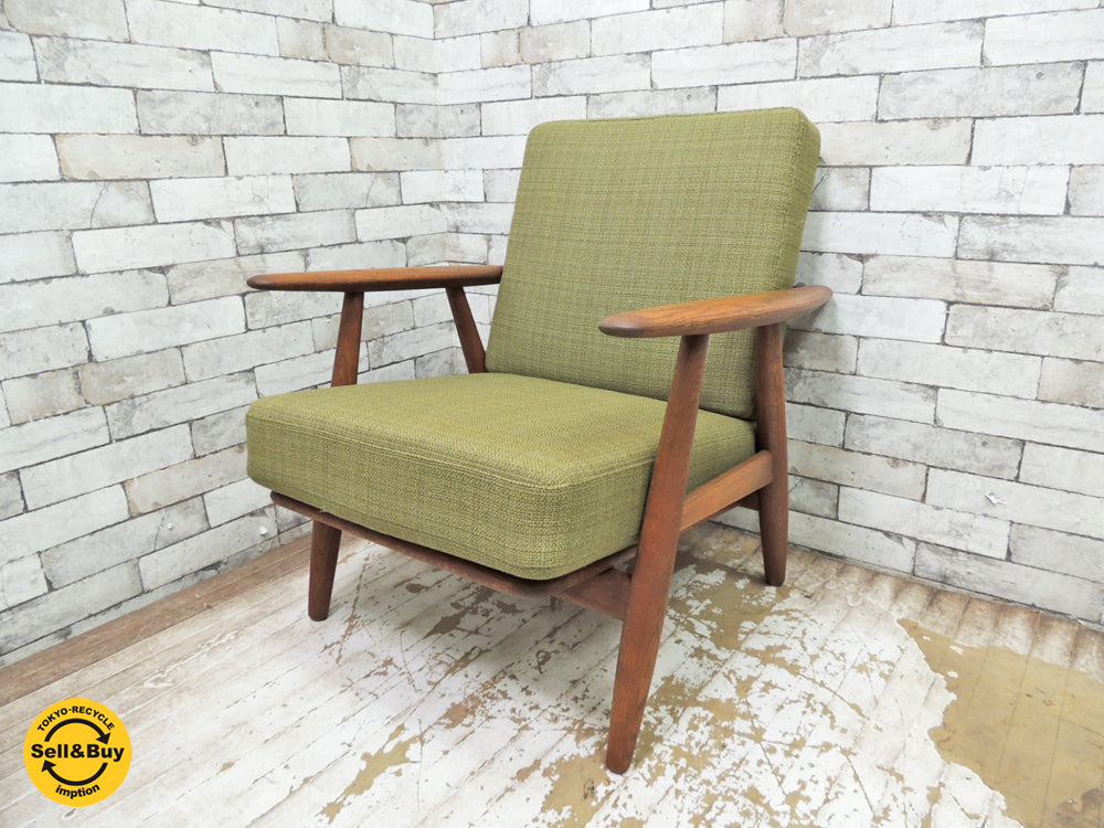ゲタマ GETAMA GE240 イージーチェア EASY CHAIR 1人掛け ソファ ビンテージ オーク材フレーム ハンス・J・ウェグナー 北欧家具 中古品 買い取りしました。