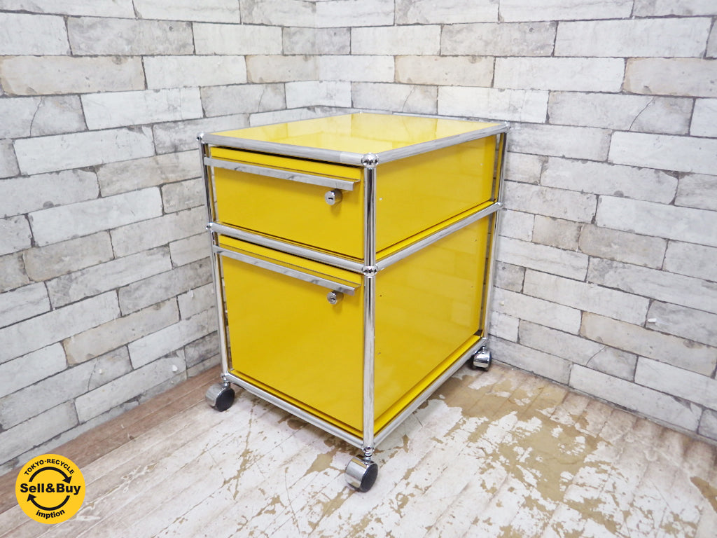 ハラーシステム USM Haller ロールボーイ デスクキャビネット ゴールデンイエロー キャスター付   中古品 買い取りしました。