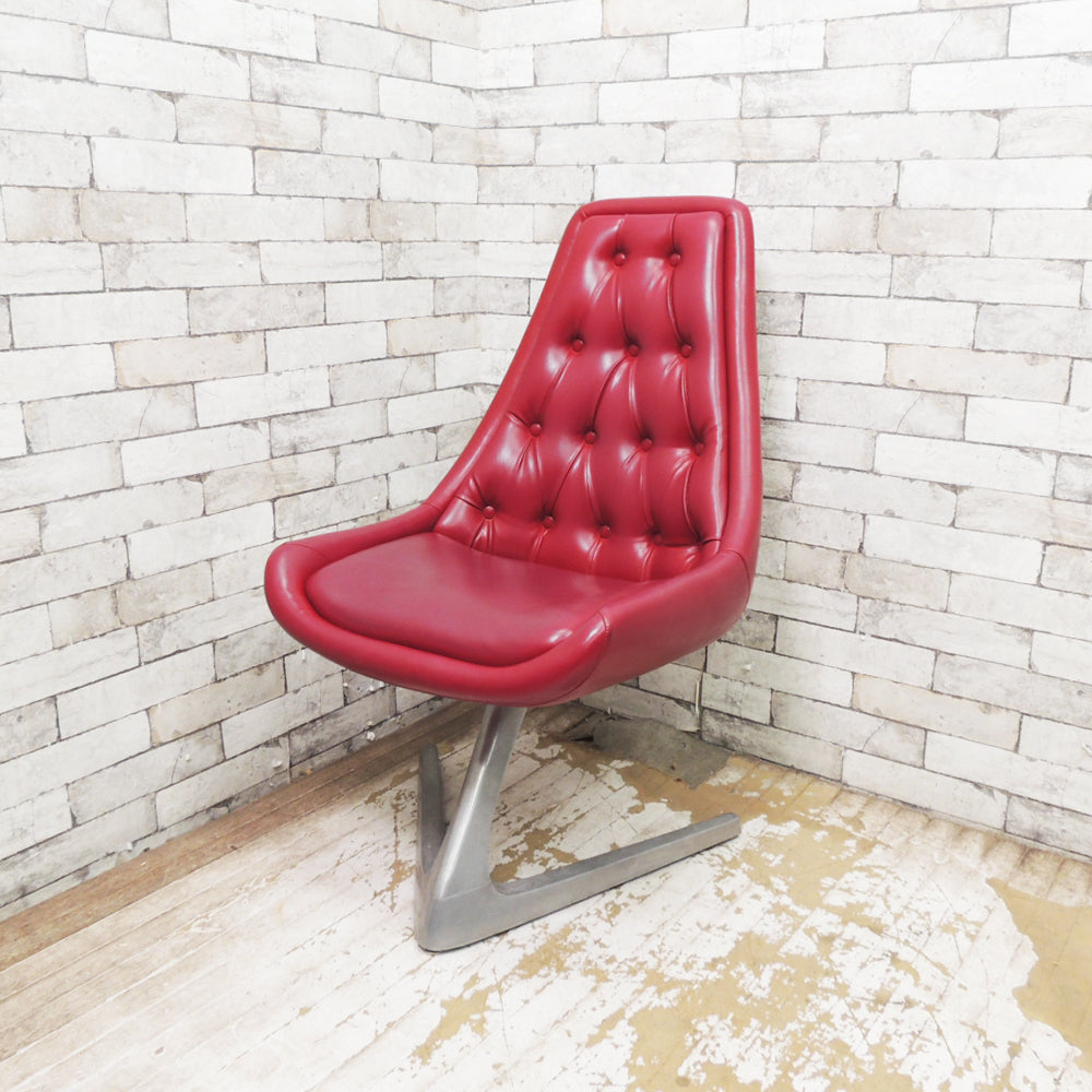 クロームクラフト CHROMECRAFT ユニコーンチェア Unicorn chair レッド ウラジミールケーガン Vladimir Kagan スタートレック V字ベース ビンテージ  中古品 買い取りしました。