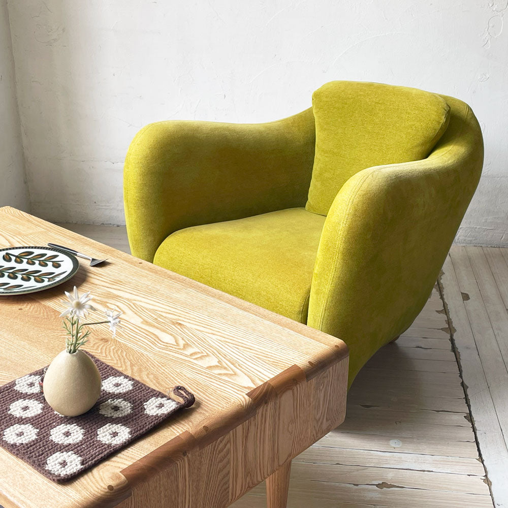【下北沢店】イデー IDEE ミニミラーアームチェア MINI MILLER ARM CHAIR パーソナルチェア シングルソファ ファブリック グリーン ライム 買取させていただきました。