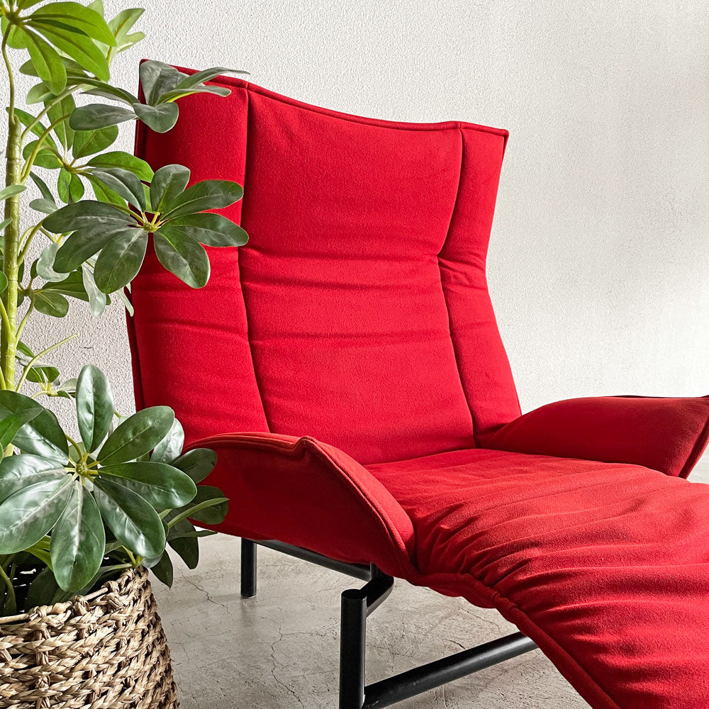 カッシーナイクスシー Cassina ixc. ヴェランダ VERANDA 1人掛けソファ ラウンジチェア リクライニング ファブリック レッド系 ヴィコ・マジストレッティ 廃番 ～ 結果がすべて ～