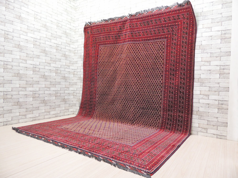 アフガニスタン絨毯 トルクメン族 ホジャロシュナイ 高級 大判ラグ W367cm 手織り ハンドメイド   中古品 買い取りしました。