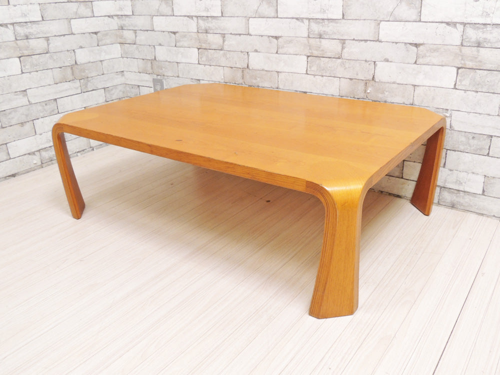 天童木工 Tendo プライウッド 座卓 ローテーブル ケヤキ材 乾三郎デザイン W106 cm   中古品 買い取りしました。