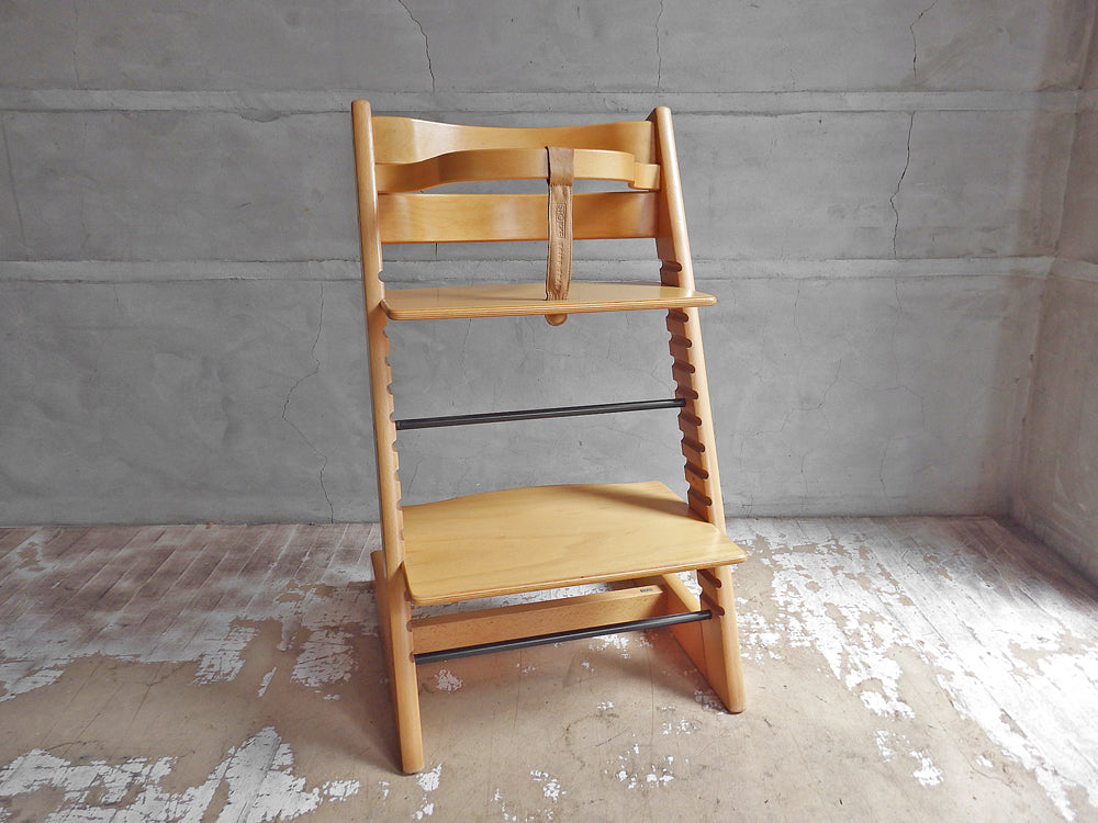 ストッケ STOKKE トリップトラップ TRIPP TRAPP 新型初期 ナチュラル 木製ガード＆レザーベルト ベビーチェア 北欧 ノルウェー 中古品 買い取りしました。