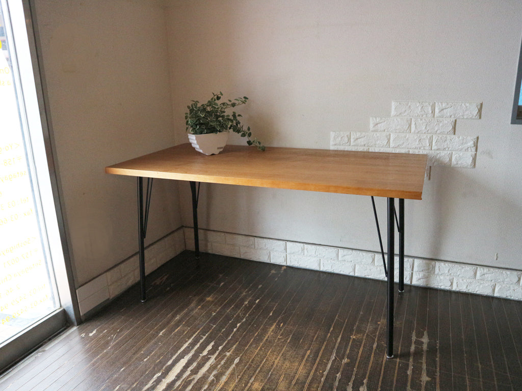 インダストリアルデザイン Industrial Design ダイニングテーブル ワークテーブル チーク アイアン 中古品  買い取りしました。