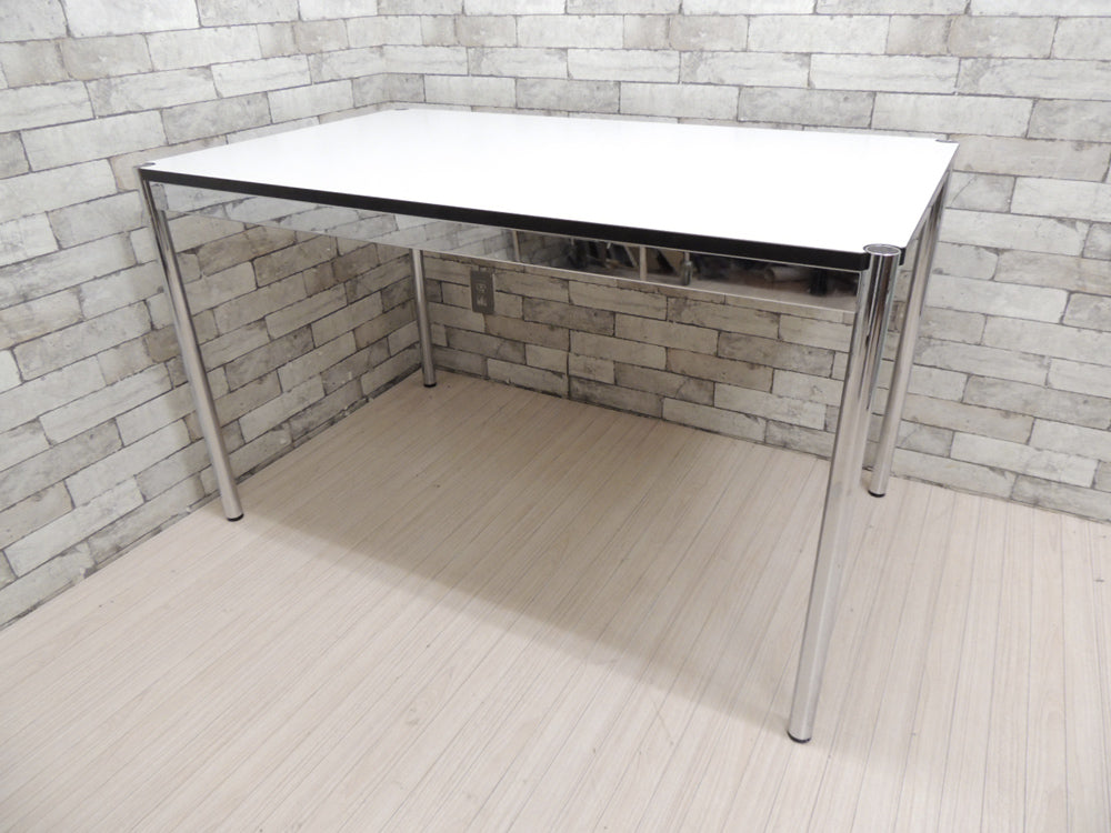 USMモジュラーファニチャー USMハラー USM Haller ワーキングテーブル カンファレンステーブル ダイニングテーブル デスク W125×D75cm ホワイトラミネート 高さ調整 ×2   中古品 買い取りしました。