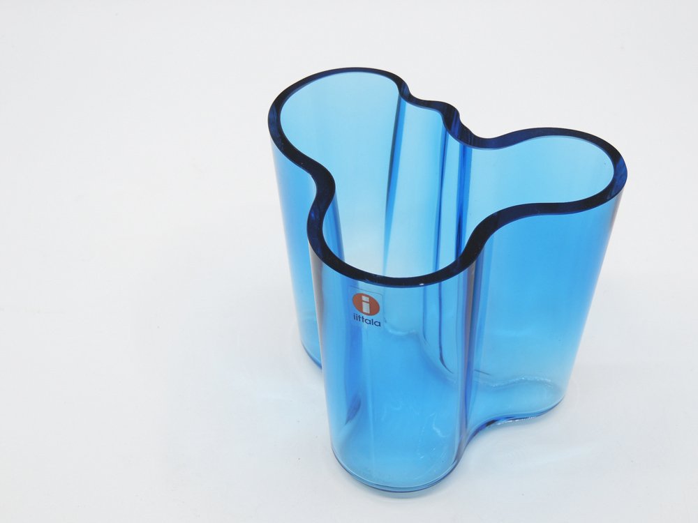 イッタラ iittala アルヴァ・アアルト コレクション Alvar Aalto Collection ベース ブルー系 95mm フィンランド 北欧雑貨 中古品 買い取りしました。