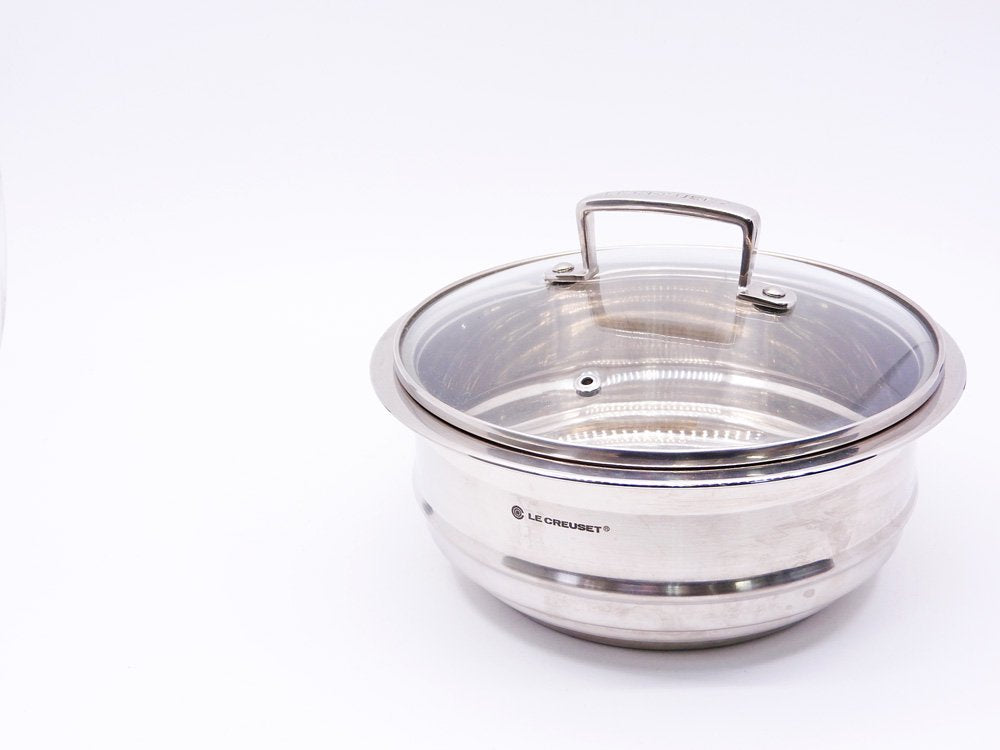 ルクルーゼ LE CREUSET マルチスチーマー 蒸し器 16/18/20cm用 ガラスフタ付 調理器具 フランス  中古品 買い取りしました。