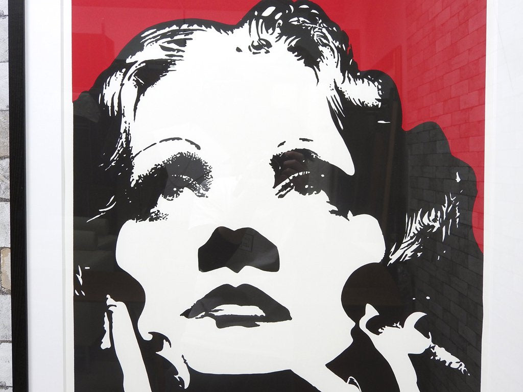 コンラッドリーチ CONRAD LEACH シルクスクリーン マレーネ・ディートリッヒ 大型 ポスター 現代アート ポップアート イギリス ～英国ロンドンのポップカルチャーを代表する現代アーティスト～