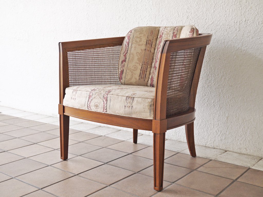 ドレクセルヘリテイジ DREXEL HERITAGE トライユン TRIUNE アップホルスタリーチェア UPHOLSTERY CHAIR ラタン USビンテージ 中古品 買い取りしました。