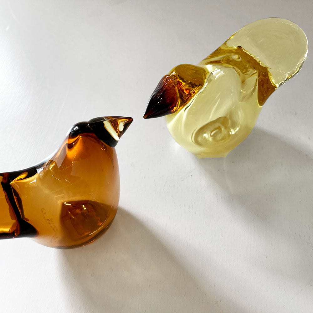 イッタラ iittala バーズバイトイッカ Birds by Toikka シエッポ Sieppo コッパー×レモン ＆ レモン×コッパー 箱付 オイバ・トイッカ イッタラバード 定価￥41,800- ～始祖鳥の歩一歩～