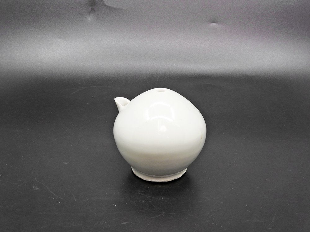 森岡由利子 白磁 調味料入れ 醤油差し Φ7.5cm 現代作家  中古品 買い取りしました。