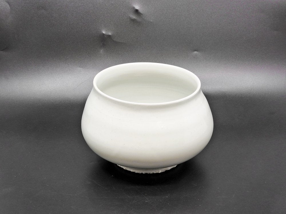 森岡由利子 白磁 大鉢 ボウル 建水 花器 Φ18cm 現代作家  中古品 買い取りしました。