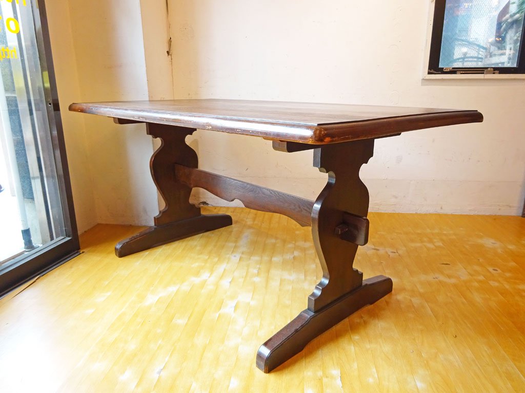 ダッチカントリースタイル ダイニングテーブル パイン材 ダークブラウン ビンテージスタイル クラシカルカントリー 中古品 買い取りしました。