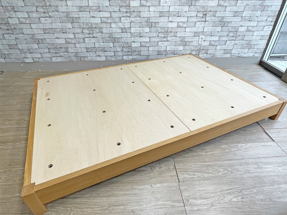 トラックファニチャー TRUCK FURNITURE フラットベッド FLAT BED ベッドフレーム ダブルサイズ オーク無垢材 焼印有 ナチュラルモダン 廃盤品  中古品  買い取りしました。