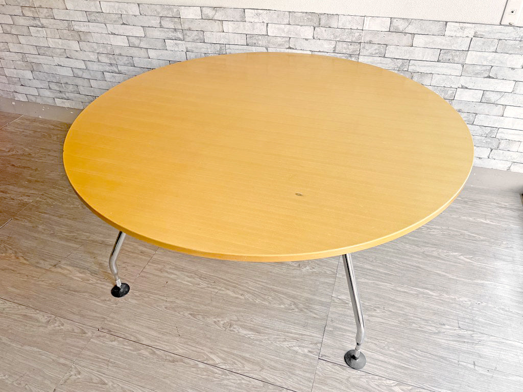 ヴィトラ Vitra アドホック Ad Hoc ラウンドテーブル ビーチ材天板 ワーキングデスク ミーティングテーブル アントニオ・チッテリオ デザイン W160cm 中古品  買い取りしました。