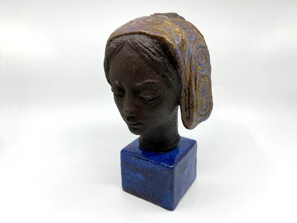 ロイヤルコペンハーゲン ROYAL COPENHAGEN セラミックフィギュア 女性 胸像 オブジェ 置物 ヨハネス・ヘデゴー Johannes Hedegaard 北欧ビンテージ 希少 中古品 買い取りしました。