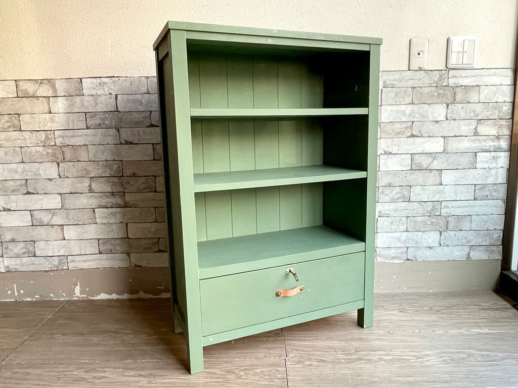 モモナチュラル MOMO natural シエルクレフ CIELE CLEF ブックミニ BOOK MINI ブックシェルフ グリーン 鍵付 フレンチカントリー リペイント品 定価￥32,500- 中古品 買い取りしました。