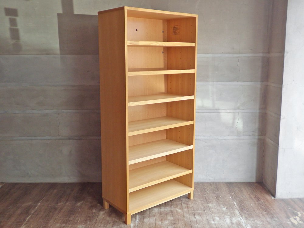 無印良品 MUJI タモ材 組み合わせて使える木製収納 H175.5cm 棚板6枚 ブックシェルフ ナチュラル 廃番 中古品 買い取りしました。