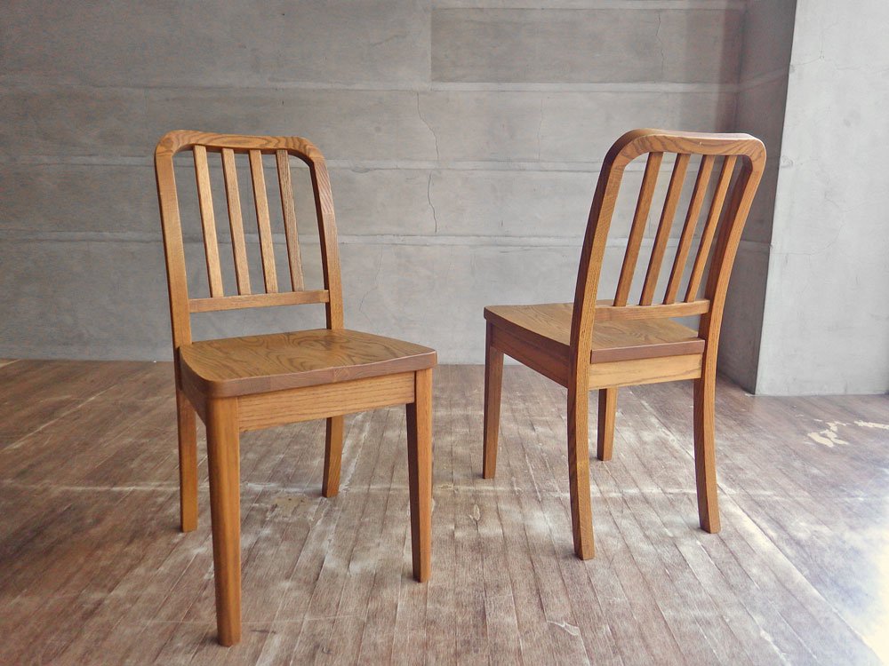 モモナチュラル MOMO Natural ベーシック BASIC ダイニングチェア オーク無垢材 オイル仕上げ 2脚セット 定価総額￥44,000- 中古品 買い取りしました。