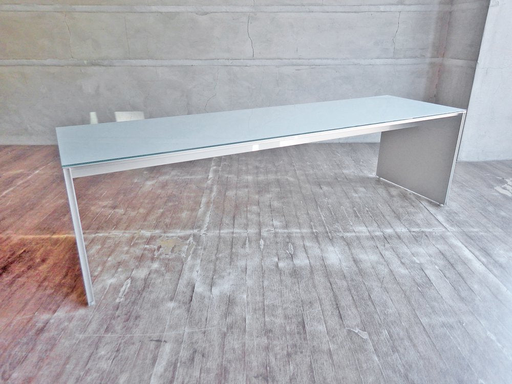 カッシーナイクスシー Cassina ixc. エアーフレーム AIR FRAME 3002 ロングローテーブル W140.5cm 乳白ガラス天板 イタリアモダン 定価￥165,000- 中古品 買い取りしました。
