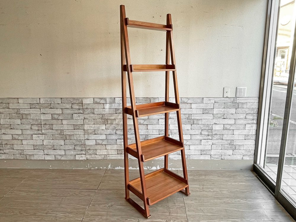 ナチュラルスタイル Natural Style 木製 ラダーシェルフ オープンラック ブラウン 5段 H179cm シンプルデザイン 中古品 買い取りしました。