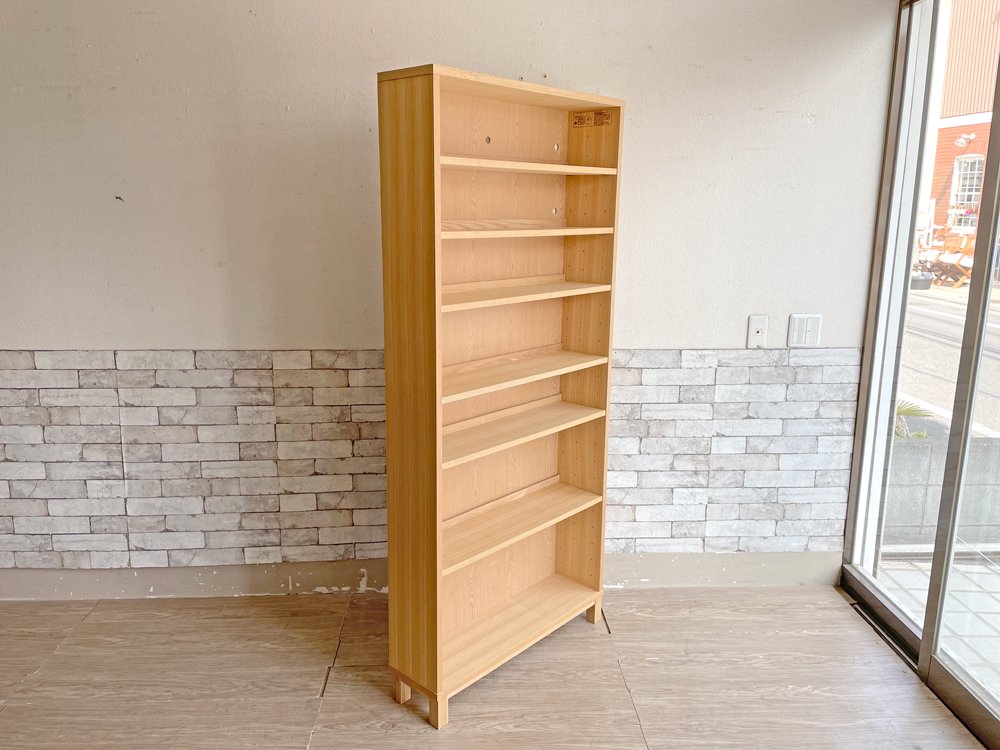 無印良品 MUJI タモ材 組み合わせて使える木製収納 ミドルタイプ D21cm 棚板6枚 ブックシェルフ 廃番 中古品 買い取りしました。