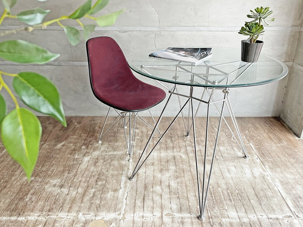 ミッドセンチュリースタイル Midcentury Style ラウンド ガラス ダイニングテーブル カフェテーブル スターベース スペースエイジ 中古品 買い取りしました。
