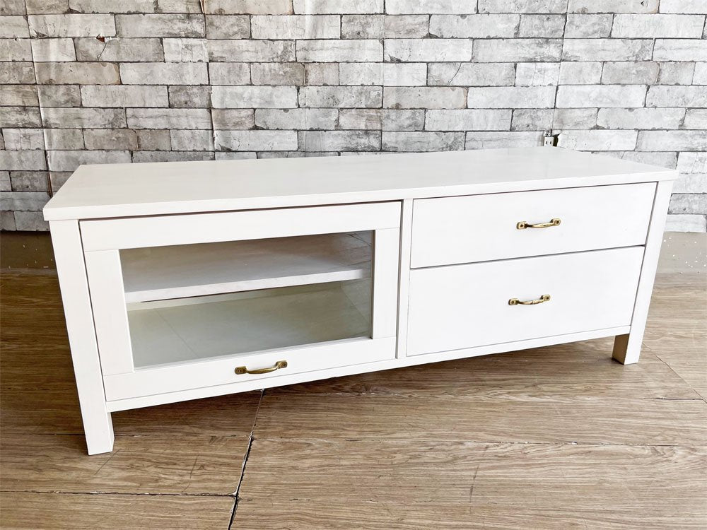 モモナチュラル Momo Natural シエル CIELE AVボード TVボード W120cm パイン無垢材 ホワイト 定価￥46,500- 中古品 買い取りしました。