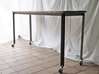 木村二郎 Jiro Kimura デザイン カウンターテーブル コンソールテーブル ワークテーブル 作業台 古材 アイアン W181cm H90cm インダストリアル 中古品 買い取りしました。