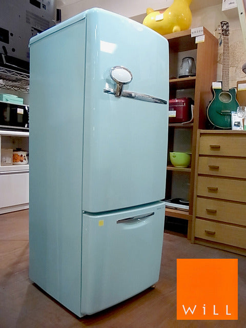 ノスタルジックデザイン！ National パーソナルノンフロン冷蔵庫「WiLL FRIDGE mini（ウィル フリッジ ミニ）」ターコイズブルー162L 【買取＆販売＆レンタル】