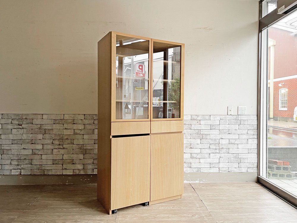 無印良品 MUJI タモ材 カップボード ワゴンタイプ収納付 食器棚 廃番 中古品 買い取りしました。