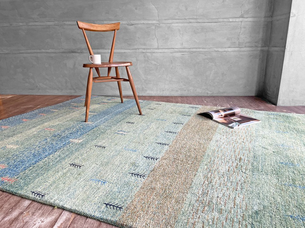 ゾランヴァリ ZOLLANVARI アマレ ラグ ギャッベ カーペット 238×164cm グリーン×ブルー系 イラン 中古品 買い取りしました。