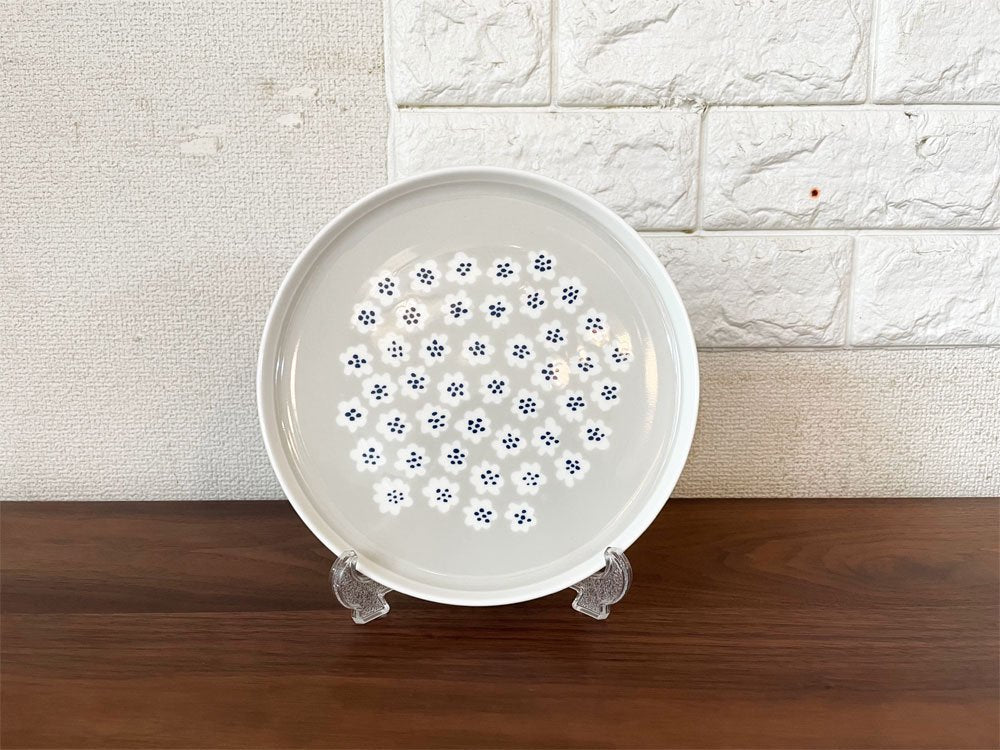 マリメッコ marimekko プケッティ puketti プレート ラウンド グレーベージュ ブーケ柄 20cm アニカ・リマラ Annika Rimala 廃番 北欧食器  中古品  買い取りしました。