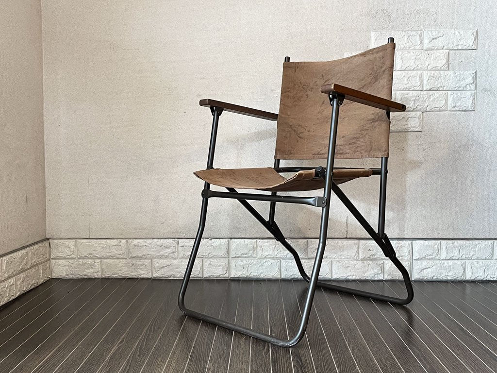 トラックファニチャー TRUCK FURNITURE TSP フォールディングチェア 折り畳み ナラ無垢材 キャンバス地 廃番  中古品  買い取りしました。