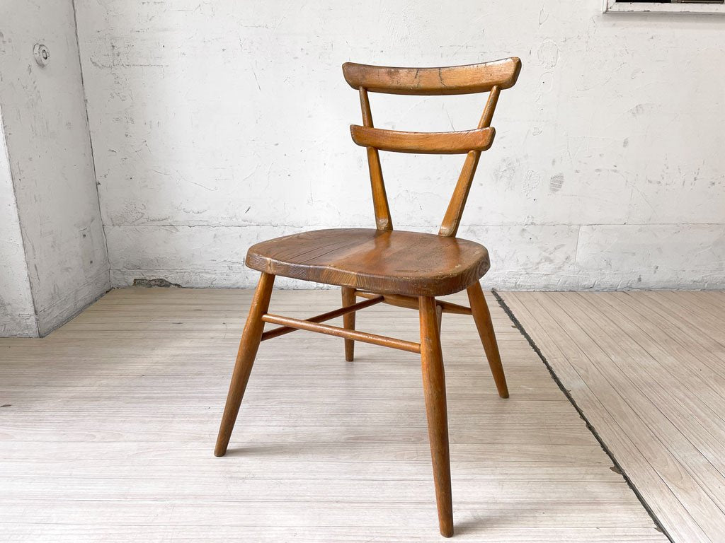 アーコール ERCOL ビンテージ ダブルバックチェア レッドドット 赤色 キッズチェア エルム材 スタッキング UK Vintage 中古品 買い取りしました。