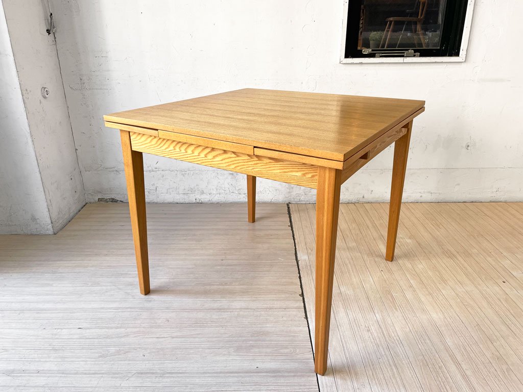 無印良品 MUJI エクステンション ダイニングテーブル タモ材 W85-135cm 伸長式 ナチュラル シンプルデザイン 廃番 中古品 買い取りしました。