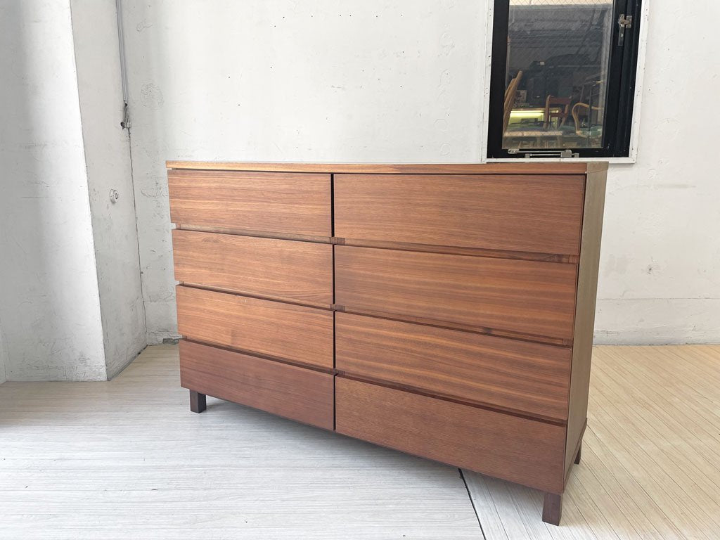 無印良品 MUJI ワイドチェスト 4段8杯 ウォールナット材 ナチュラルモダン W120cm 廃番品 中古品 買い取りしました。
