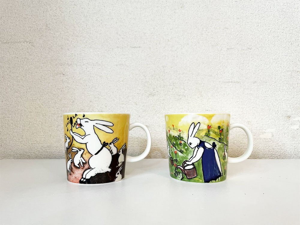 アラビア ARABIA ミュージックバニーズ Music Bunnies ＆ ガーデナーバニーズ Gardener Bunnies マグカップ ヘルヤ・リウッコ・スンドストロム Helja Liukko-Sundstrom  中古品  買い取りしました。